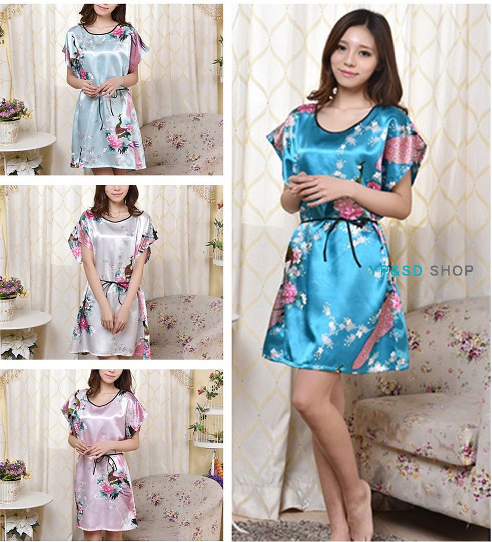 damen pfau kimono satin nachtw 228 sche bade robe morgenmantel damen pfau kimono satin nachtw 228 sche bade robe morgenmantel