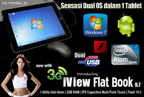 Introducing iView Flat Book 3G Dual OS Di Mobile Indonesia