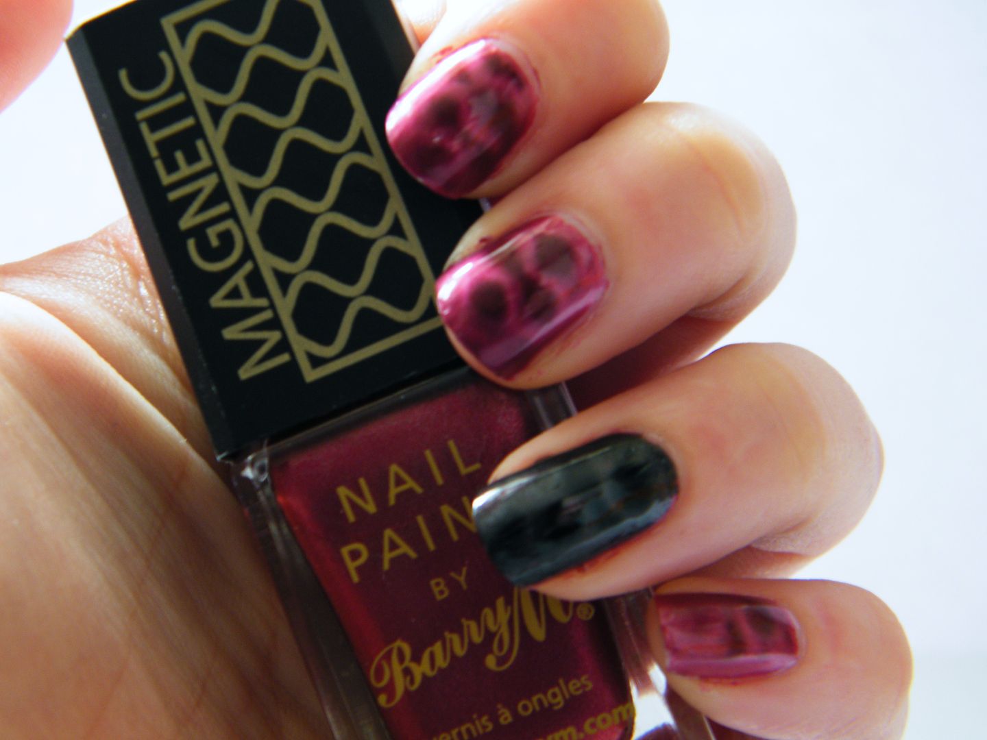 Barry M Magnetic Nail Polish in Dark Silver and Magnetic Red