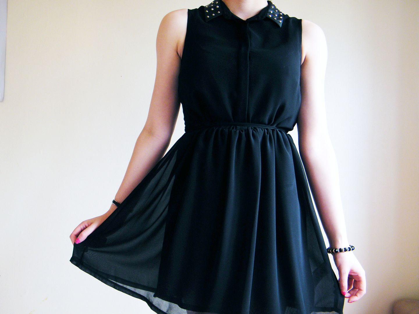 New Look Black Studded Collar Dress