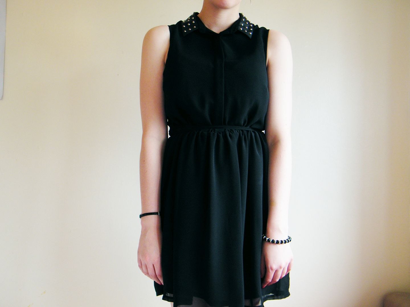 New Look Black Studded Collar Dress