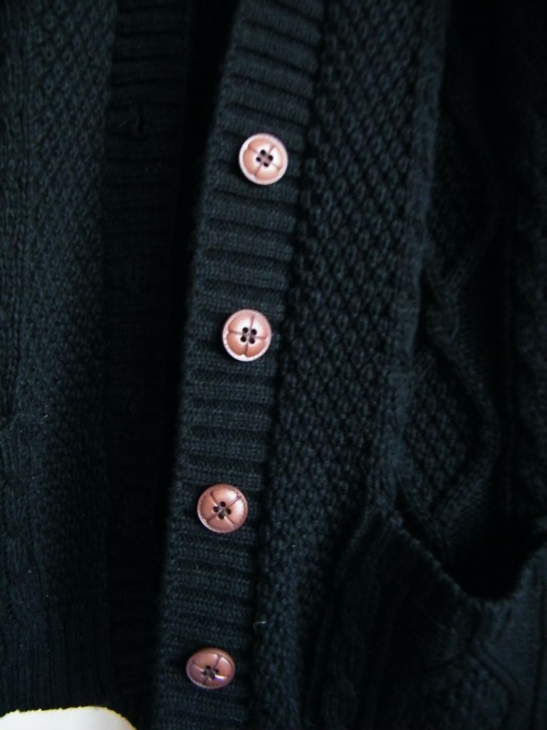 Desire Clothing Black Chunky Knit Boyfriend Cardigan