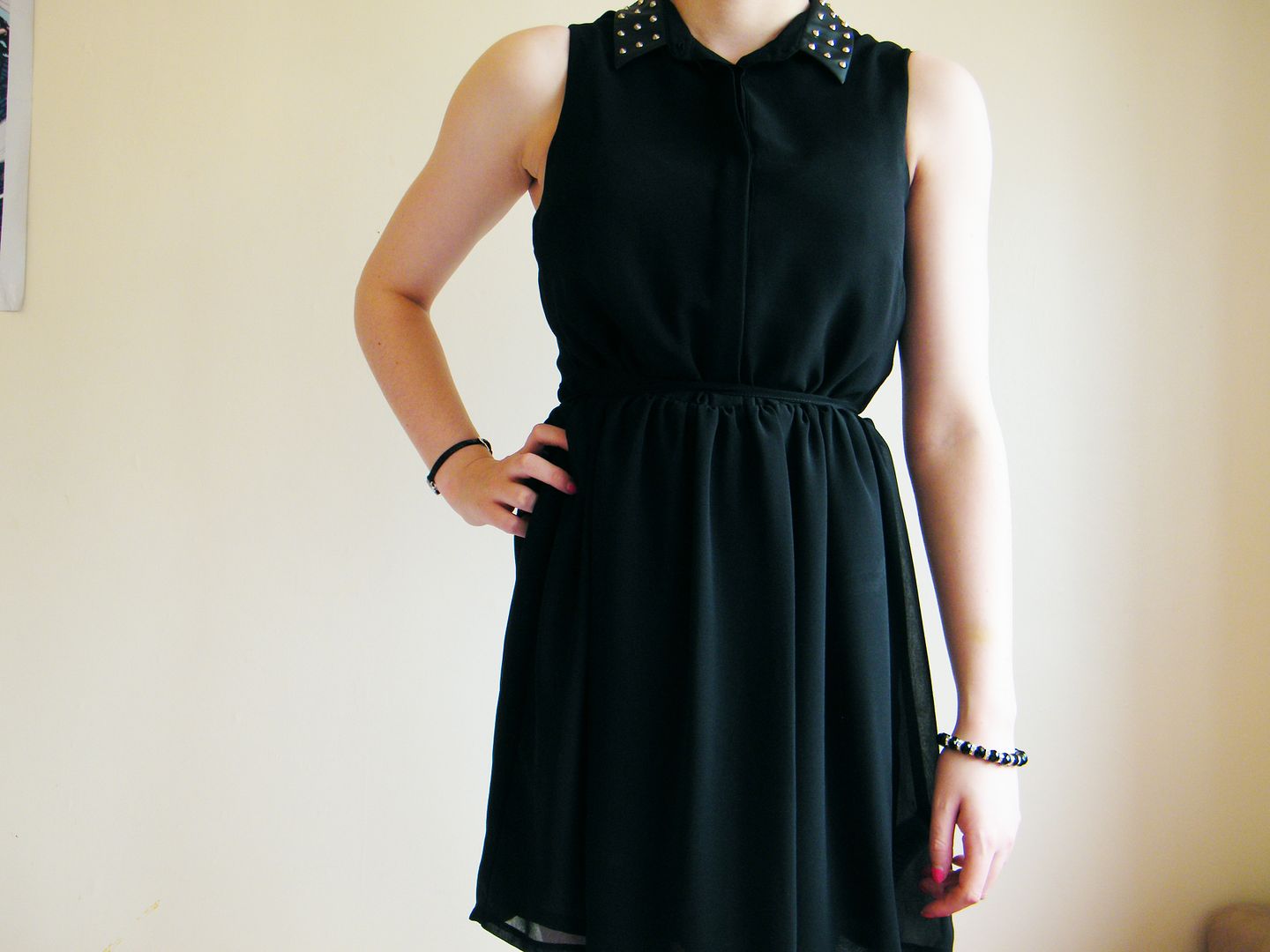 New Look Black Studded Collar Dress
