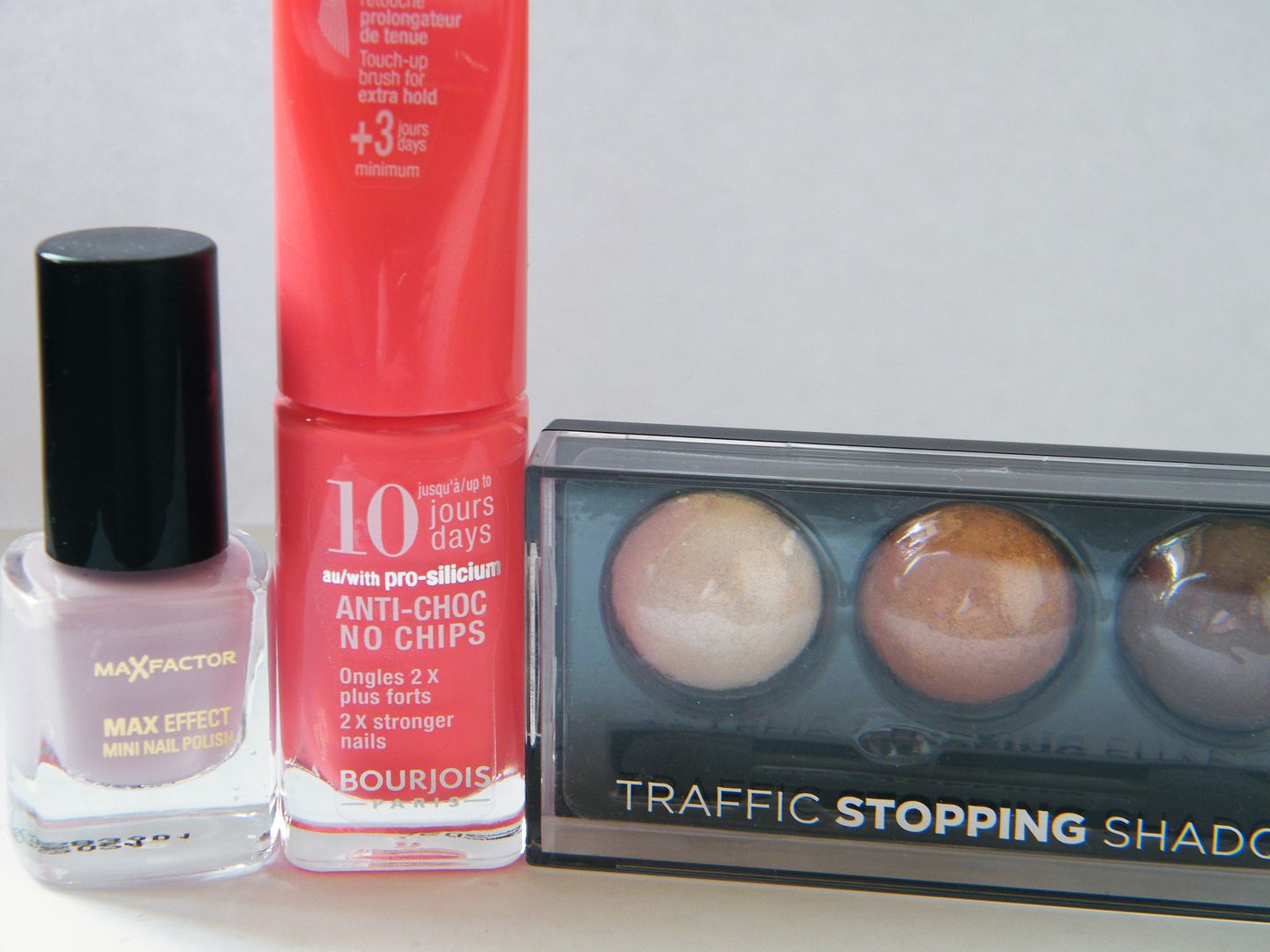 Max Factor Max Effect Polish, Bourjois Spring Nail Polish, Rimmel Traffic Stopping Eyes