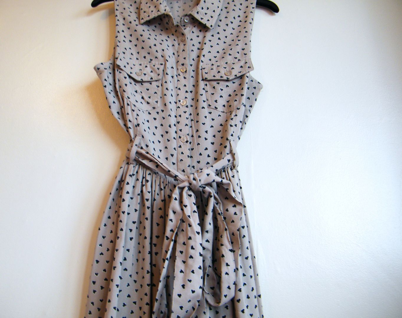 New Look Ditsy Heart Print Shirt Dress