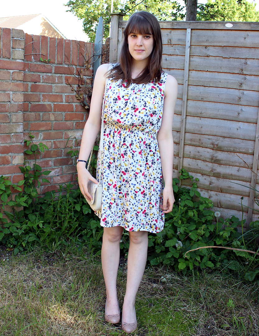 New Look White Floral Shirred Dress