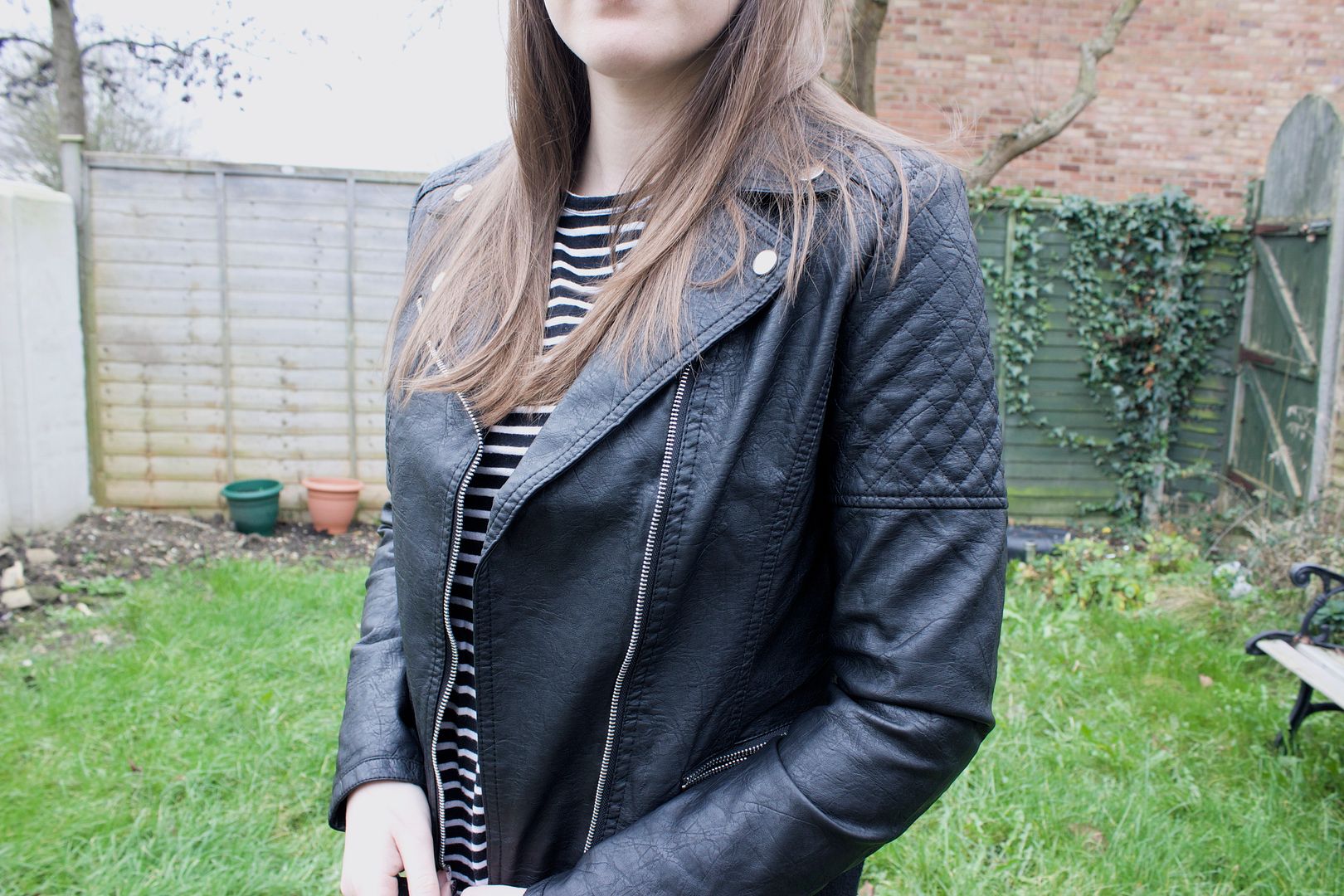 New Look Leather Look Biker Jacket