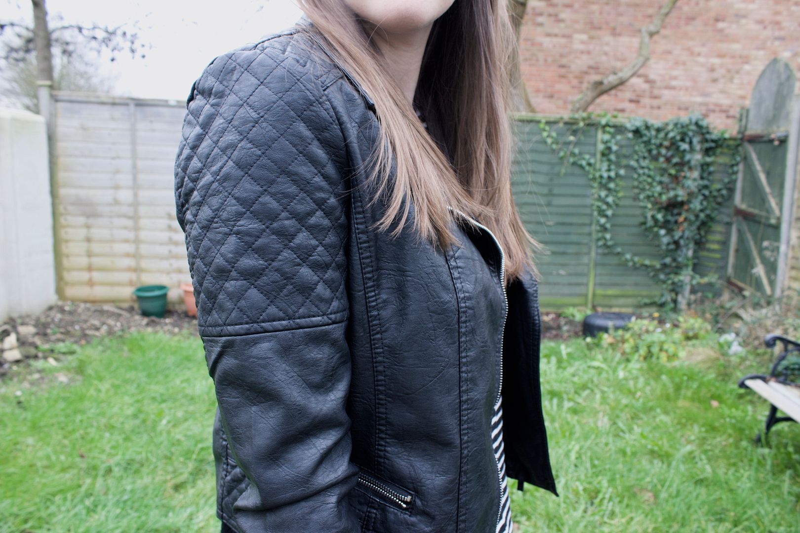 New Look Leather Look Biker Jacket