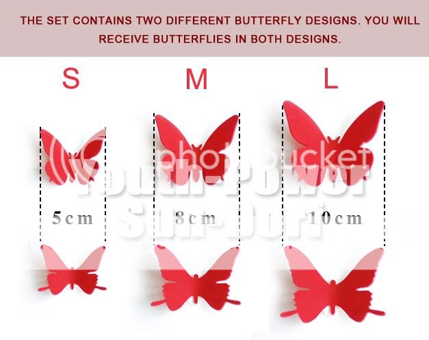 3D Wall Sticker Butterflies Home Decor Room Decorations Stickers 12 24 36 Pcs