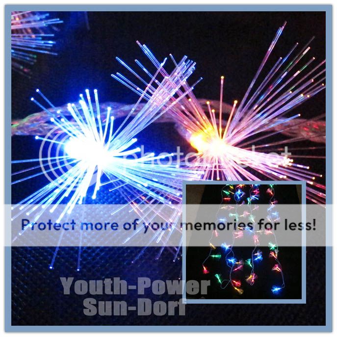 80 LED Lichtleitfaser Lichterkette 10m RGB Weihnachtslichterkette